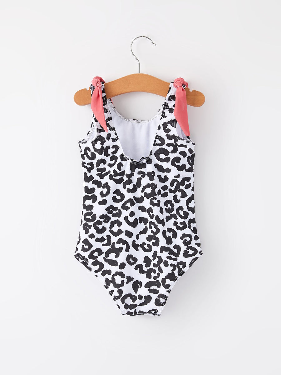 Leopard Floral Girls Swimsuit