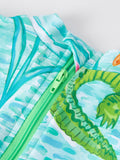 "Crocodile" Green Girls' Swimsuit - 5