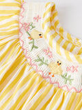 Spring/Summer Chick Floral Embroidery Smocking Girls Romper - 7