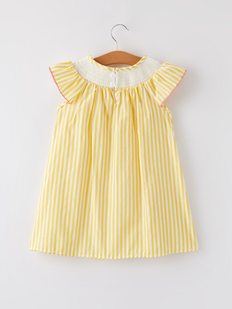Spring/Summer Chick Floral Embroidery Smocking Girls Dress - 7