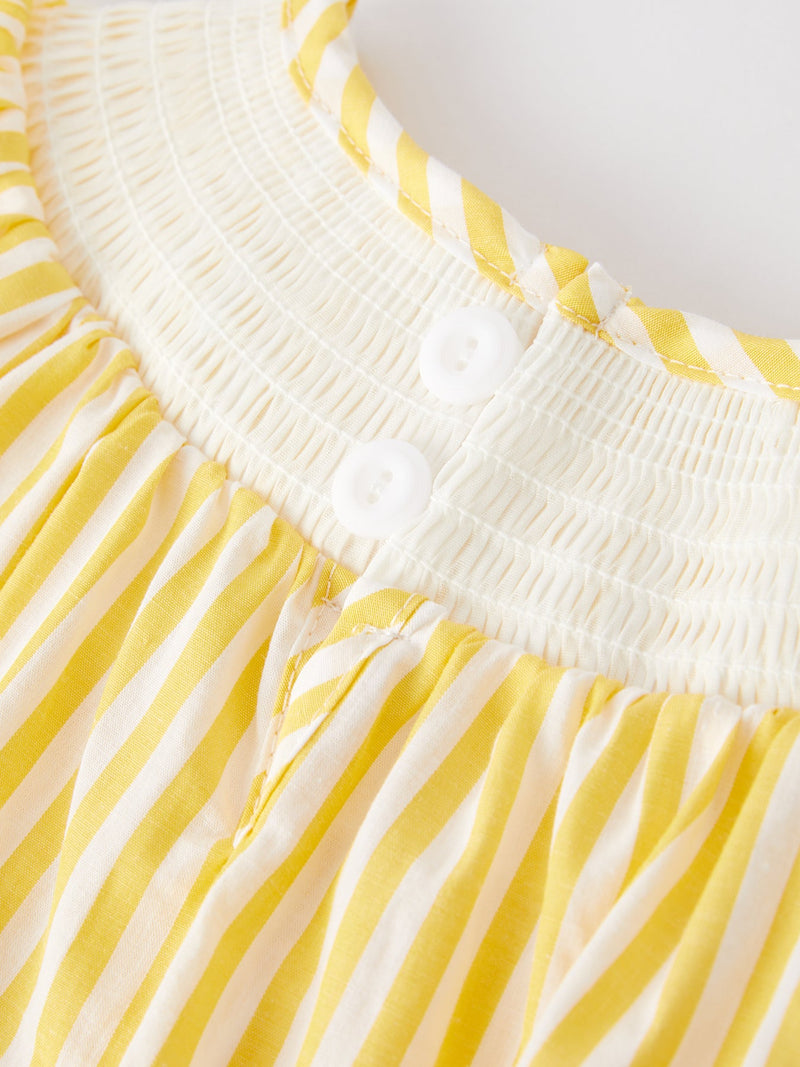 Spring/Summer Chick Floral Embroidery Smocking Girls Dress - 10