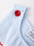 4th of july Star Embroidery Smock Boys Romper - 7
