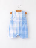 4th of July Flag Embroidery Smocked Boys Romper - 9