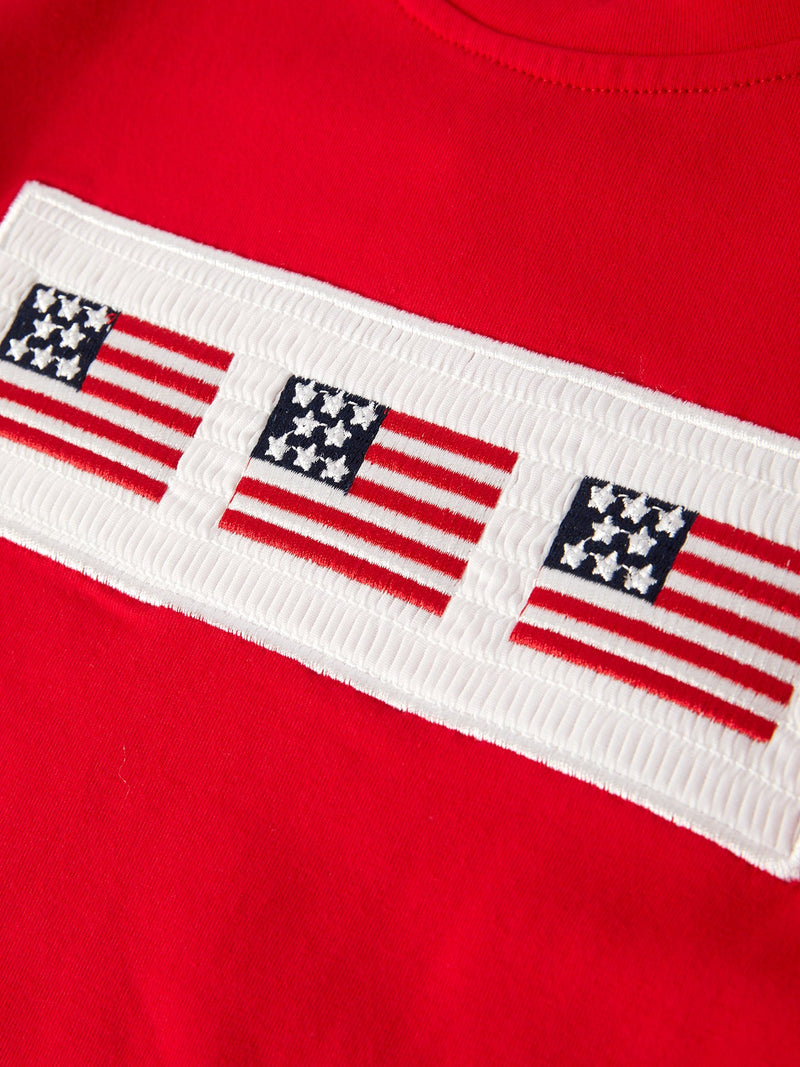 4th of july Flag Embroidery Smocking Boys Set - 11