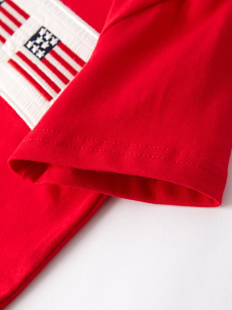 4th of july Flag Embroidery Smocking Boys Set - 12