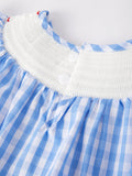 4th of july Flag Embroidery Smocking Girls Romper - 10