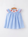 4th of july Flag Embroidery Smocking Girls Dress - 1