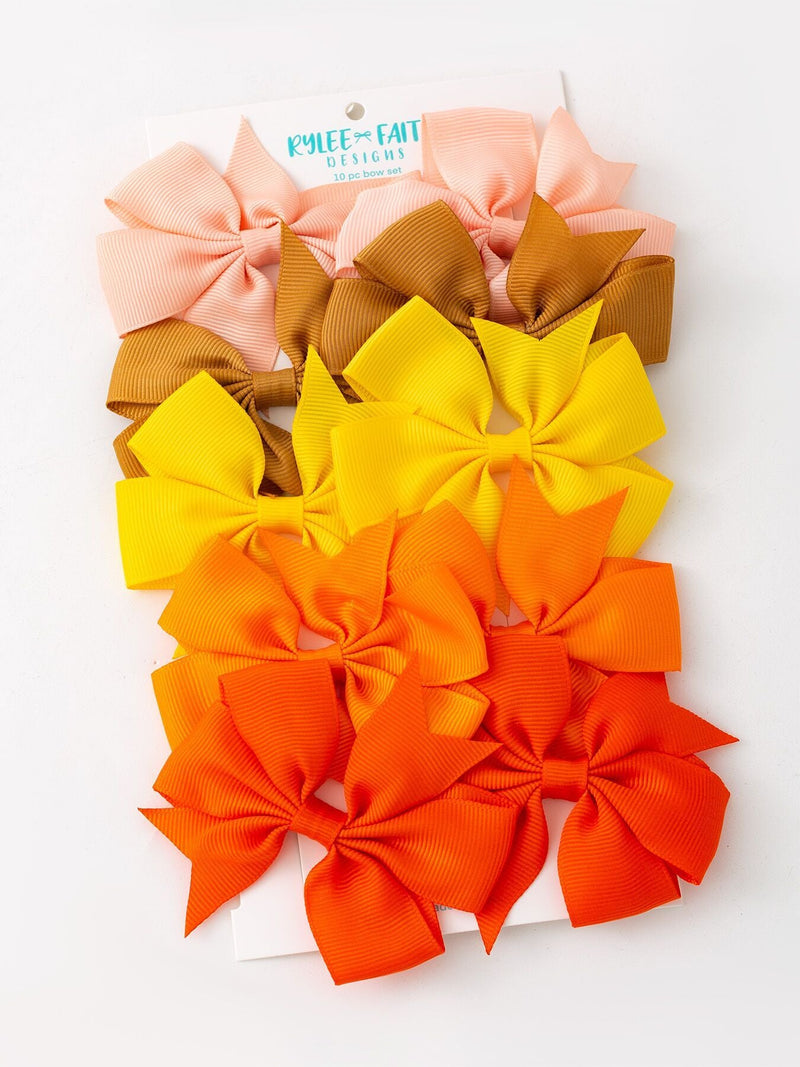 Fall Bow Hair Clip Set - 1