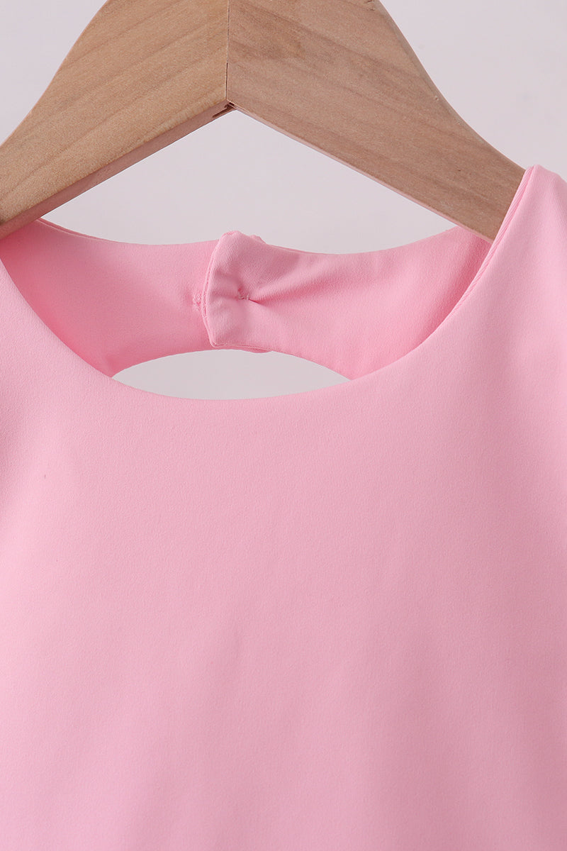 Pink scalloped active skorts set - 2