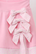 Pink scalloped active skorts set - 4