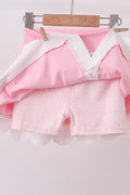 Pink scalloped active skorts set - 5
