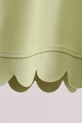 Sage scalloped zipper shorts set - 4