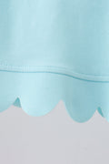 Light blue scalloped zipper shorts set - 5