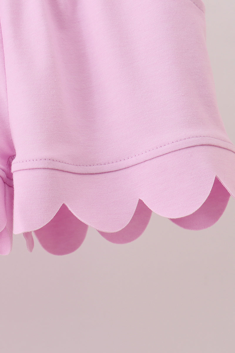 Pink Scalloped Polo Set - 4
