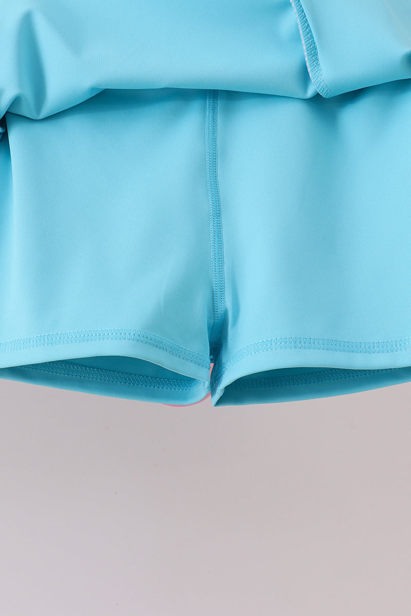 Blue Performance Scalloped Skorts Set - 2