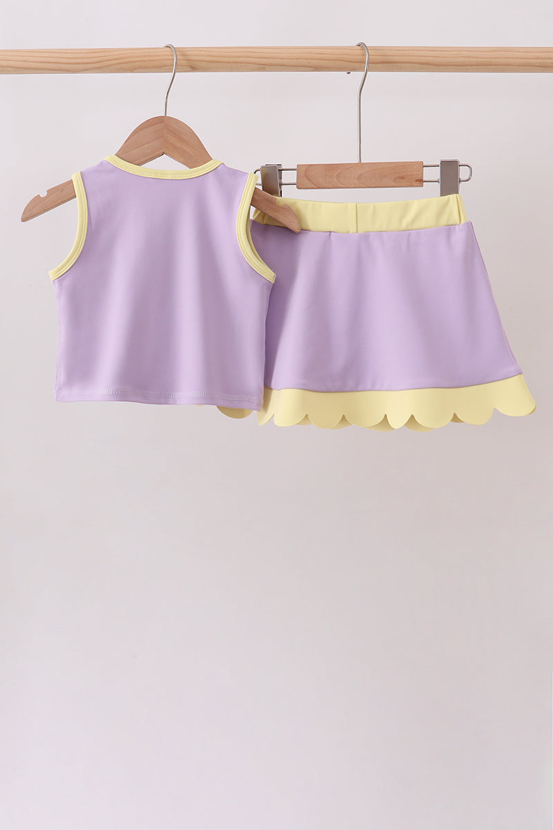 Lavender Performance Scalloped Skorts Set - 2