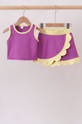 Purple Performance Scalloped Skorts Set - 1