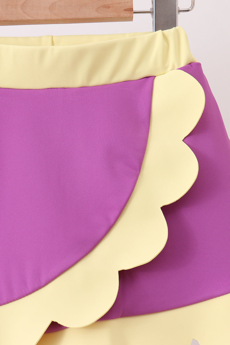 Purple Performance Scalloped Skorts Set - 3
