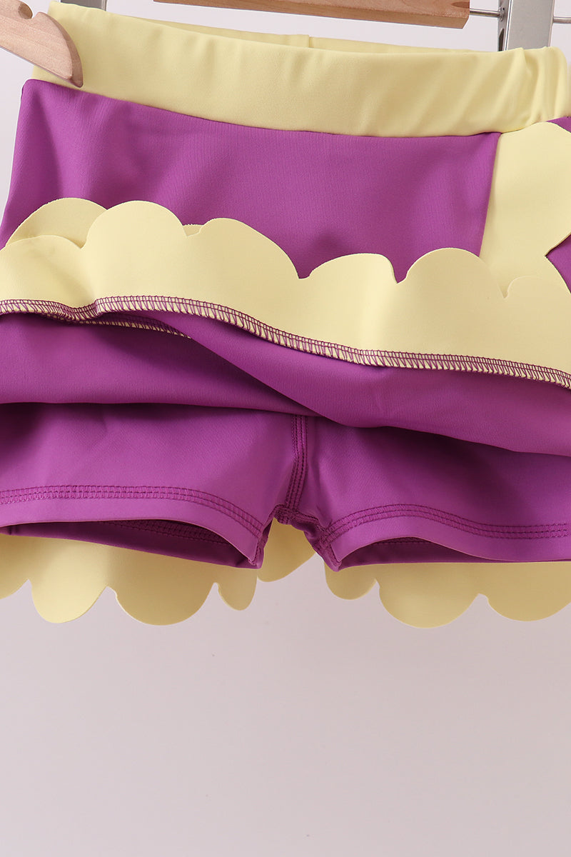 Purple Performance Scalloped Skorts Set - 4