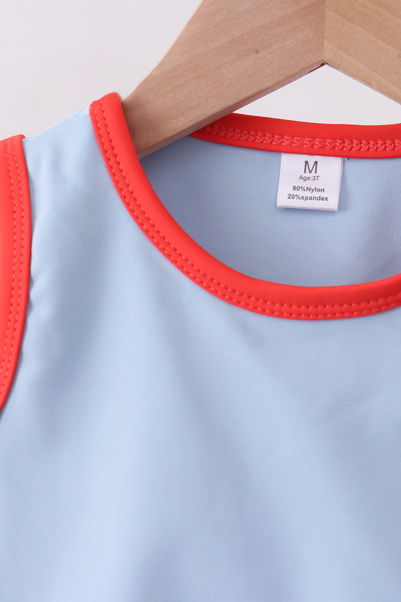 Blue scalloped active skorts set - 3