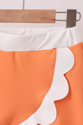 Orange Performance Scalloped Skorts Set - 4