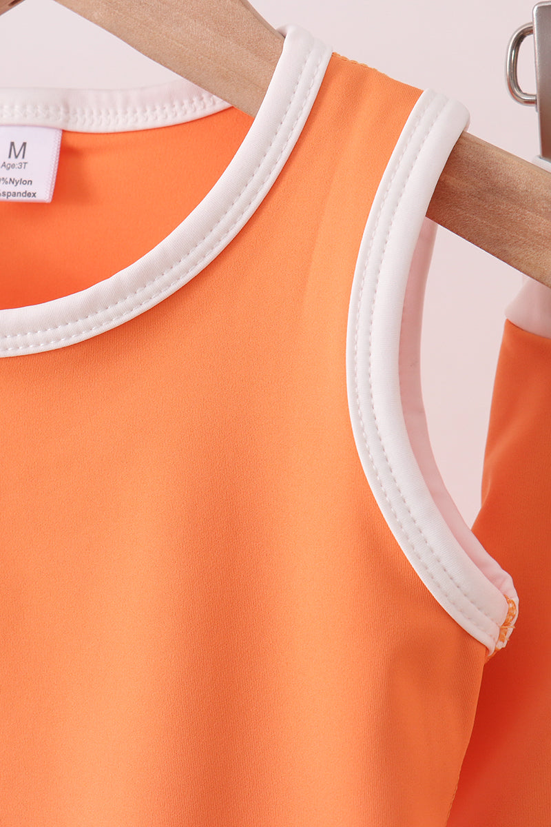 Orange Performance Scalloped Skorts Set - 5