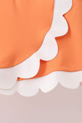 Orange Performance Scalloped Skorts Set - 6