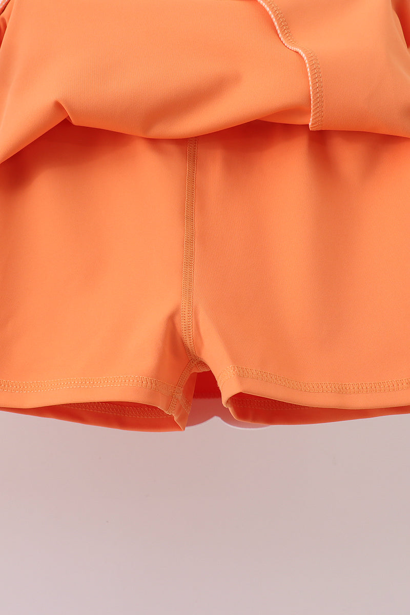 Orange Performance Scalloped Skorts Set - 3