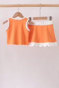 Orange Performance Scalloped Skorts Set - 2