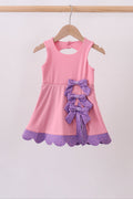 Pink scalloped bow active dress - 1
