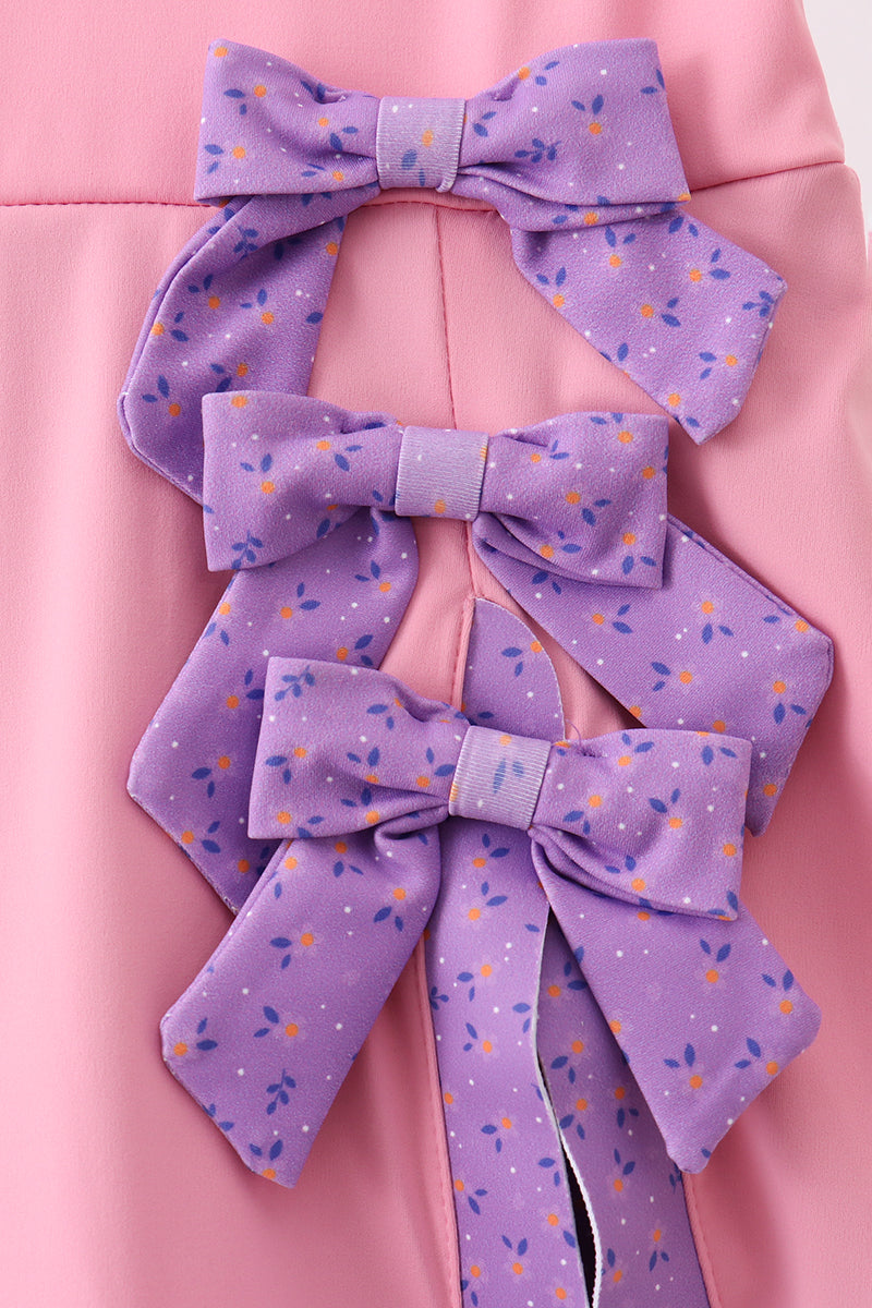 Pink scalloped bow active dress - 6