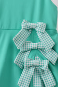 Green scalloped bow active dress - 2