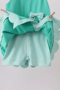 Green scalloped bow active dress - 5