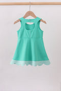 Green scalloped bow active dress - 6