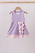 Purple scalloped bow active dress - 1