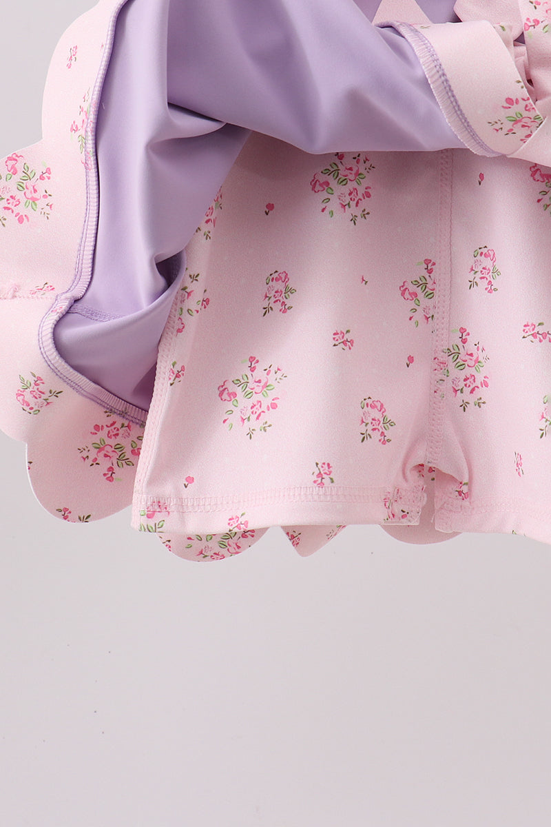 Purple scalloped bow active dress - 2