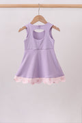 Purple scalloped bow active dress - 4