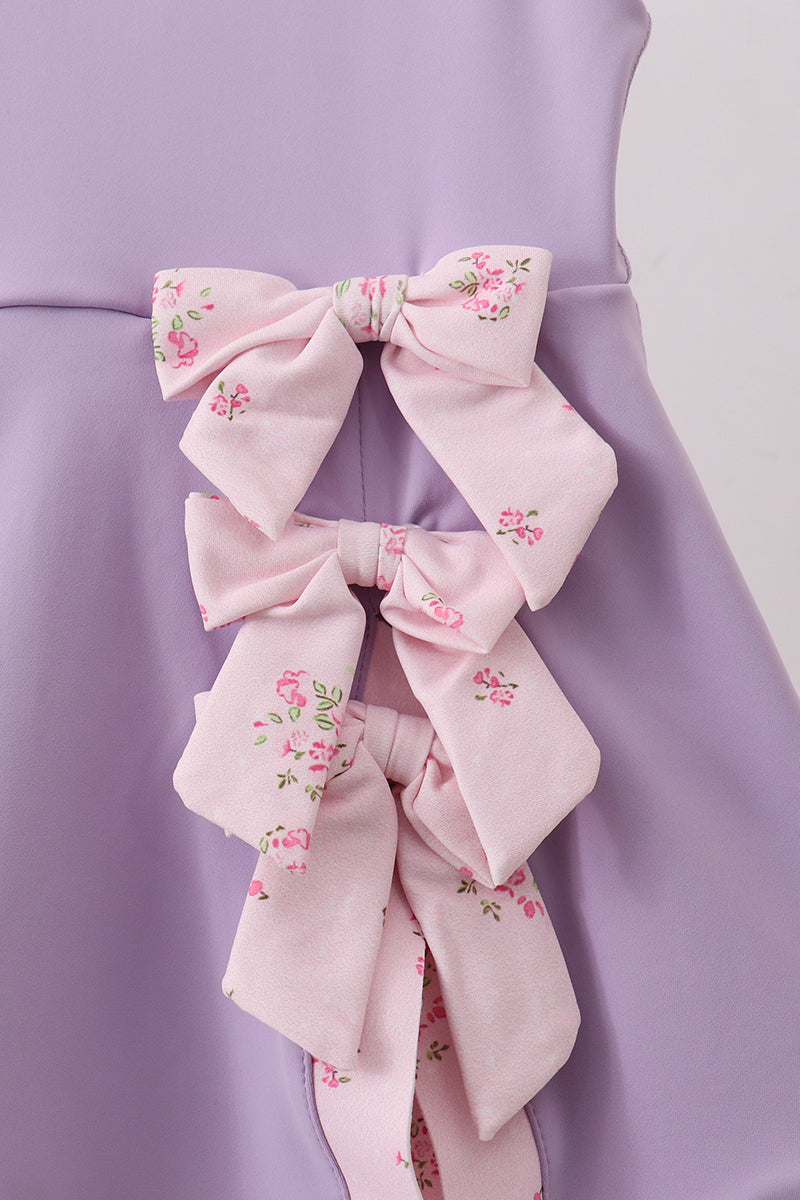 Purple scalloped bow active dress - 5