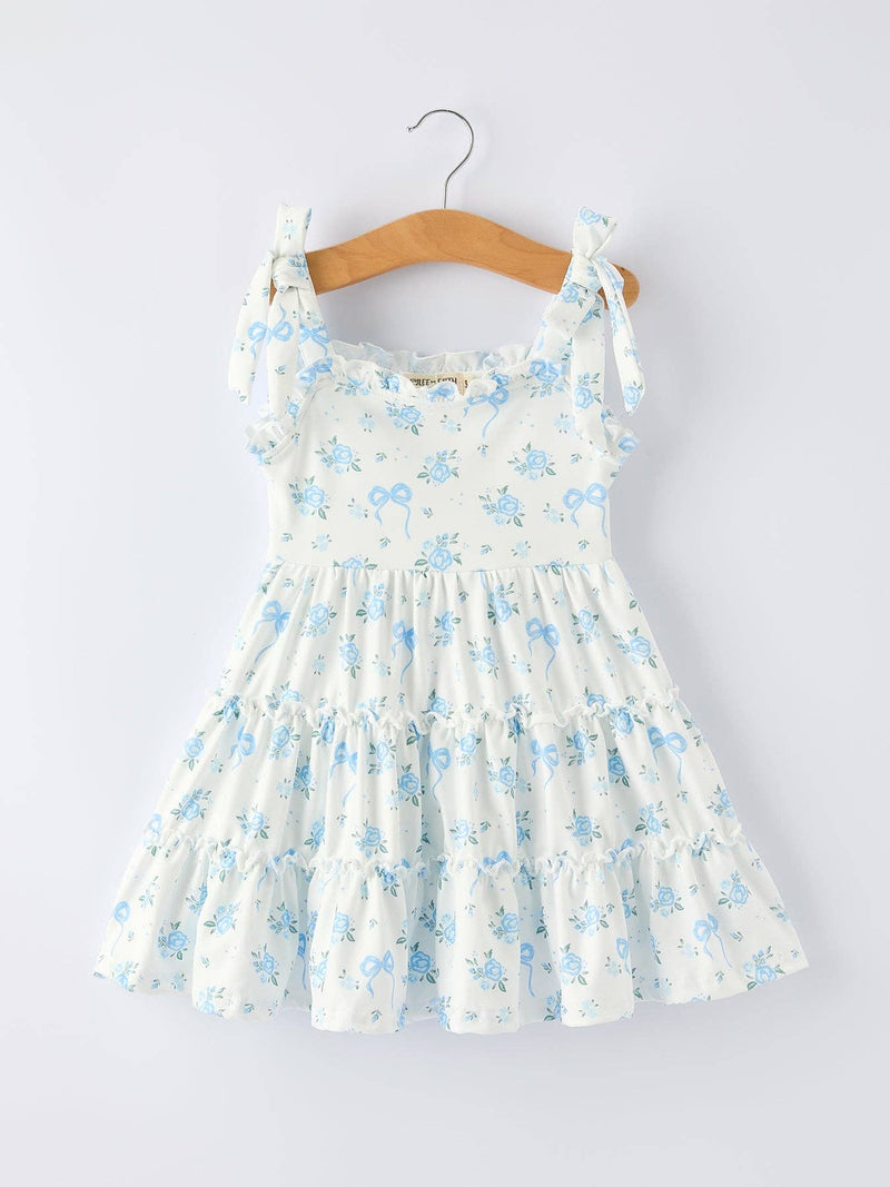 Spring Floral Strap Dress | Girls Summer Dress - 1