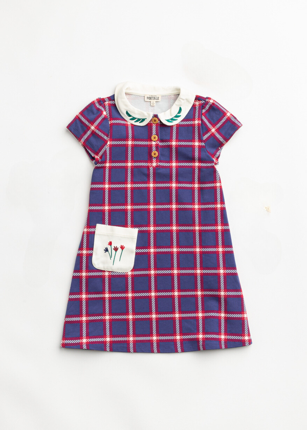 Girls French Terry Peter Pan Collar Dress