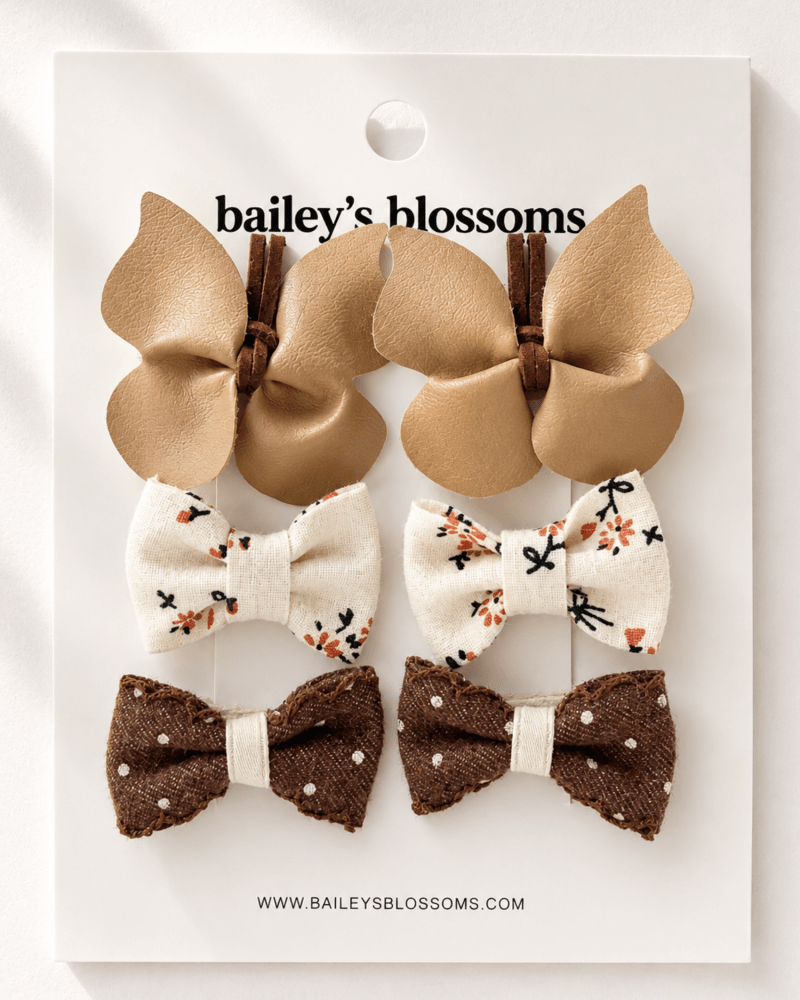6-Piece Hair Clip Set - Brown Sugar - 1