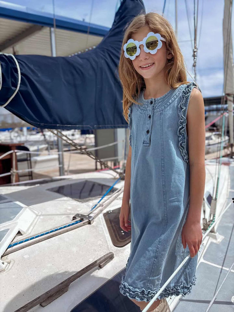 Summer Girls Sleeveless Ruffle Dress - 2