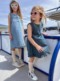 Summer Girls Sleeveless Ruffle Dress - 8