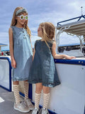 Summer Girls Sleeveless Ruffle Dress - 10