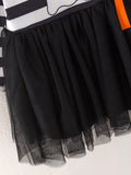 Fall Halloween Ghost Baby Girls Tutu Skirt Long Sleeve Stripe Dress - 5
