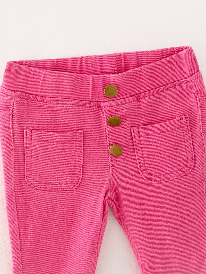 Pink Gradient Denim Flared Pants - 2