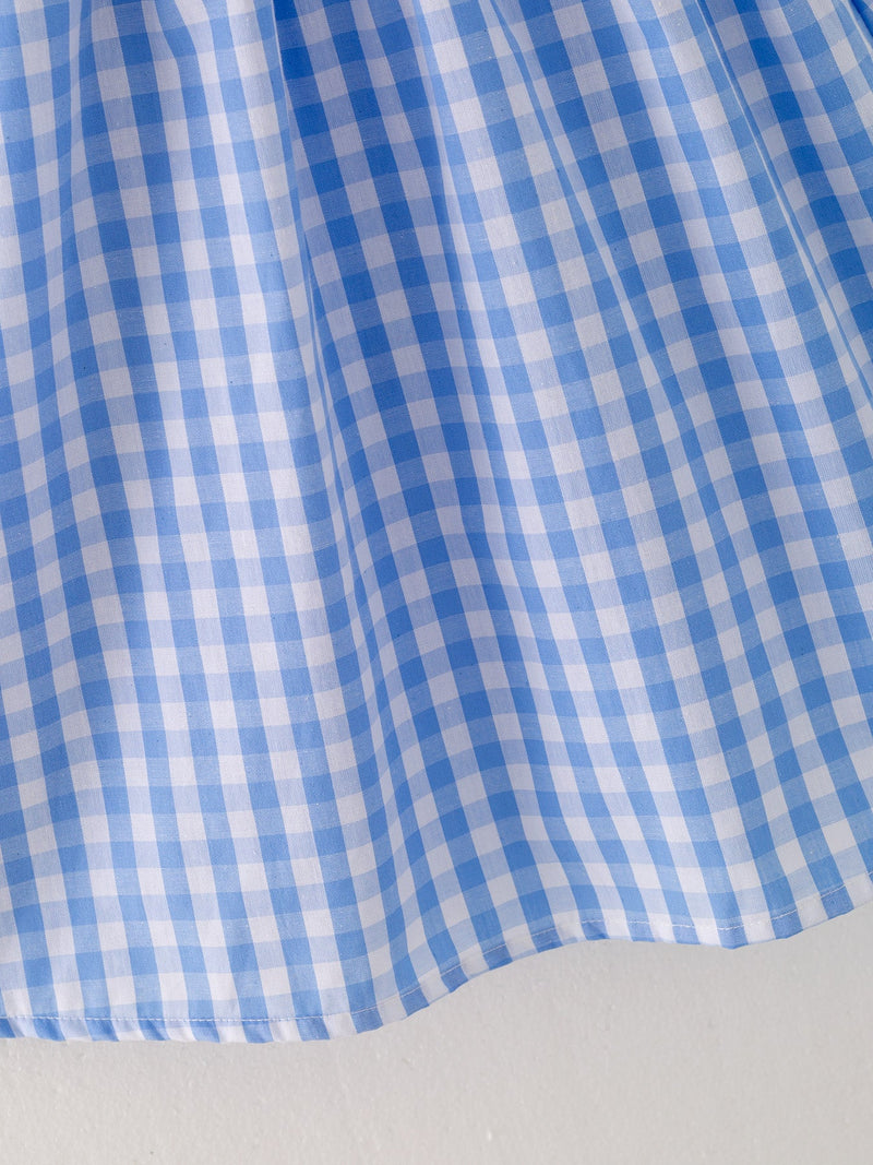 Farm Blue Smocking Embroidered Girls Dress - 6