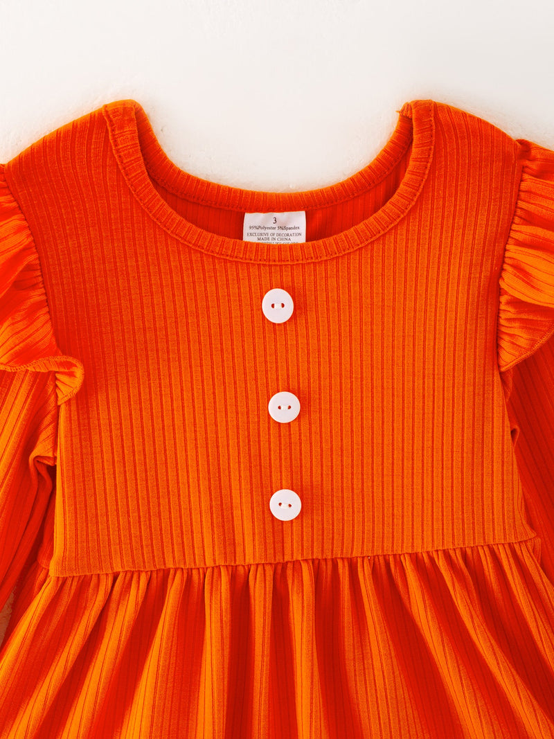 Girls Fall Pumpkin Print Set - 3