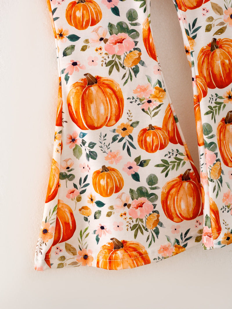 Girls Fall Pumpkin Print Set - 5