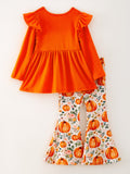 Girls Fall Pumpkin Print Set - 2